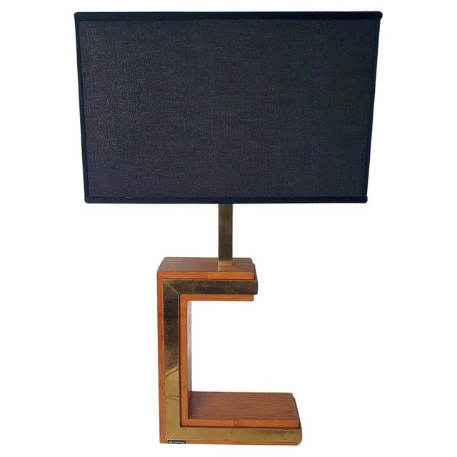 Postmodern Table Lamp in Brass and Bamboo from Liwans, Italy, 1970s For Sale - Image 12 of 12
