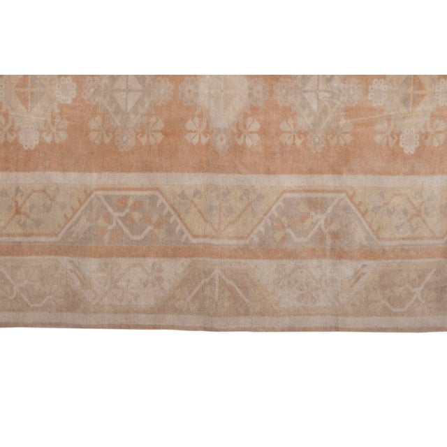 Vintage Turkish Milas Oushak Handknotted Rug 6'8" X 10'4" For Sale - Image 4 of 11