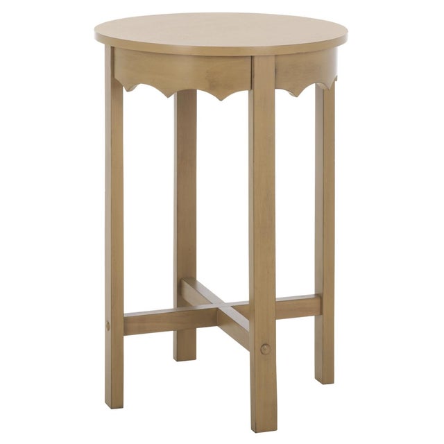 Seraphina Round Accent Table in Desert Brown For Sale In Philadelphia - Image 6 of 8