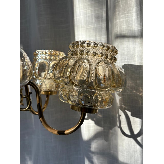 Five-Arm Chandelier by Helena Tynnell for Glashütte Limburg, 1960s For Sale - Image 4 of 12