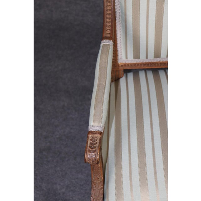 Pair 19th C French Louis XVI Style Carved Armchairs For Sale - Image 11 of 13