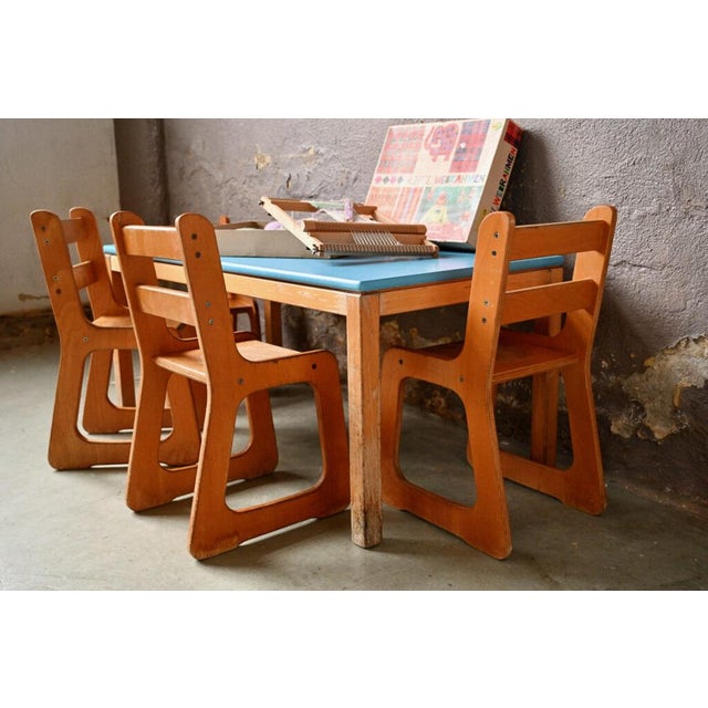 Children's Table and Activity Chairs, 1960s, Set of 5 For Sale - Image 13 of 18