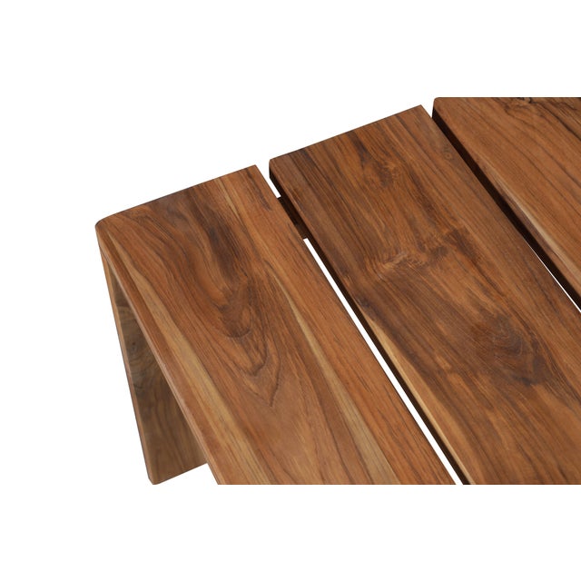 Brown Paradiso Outdoor Teak Wood End Table For Sale - Image 8 of 8