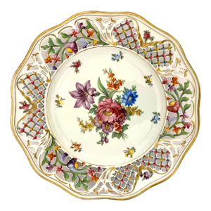 1920's Reticulated Dresden Chateau Charger by Schumann
