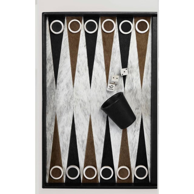 Mid-Century Modern Gilles Caffier Backgammon Board With a Box of Accessories For Sale - Image 3 of 3