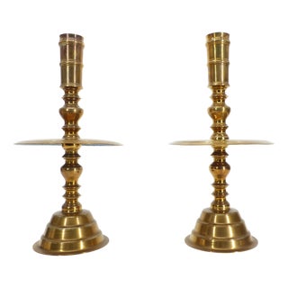 Brass Altar Candlesticks, 1890s, Set of 2 For Sale