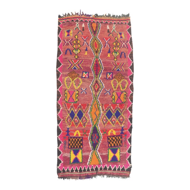 Vintage Boujad Moroccan Rug, 03'08 X 07'10 For Sale