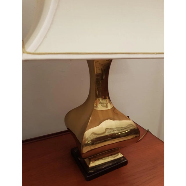 Hollywood Regency Regency Table Lamp with Solid Brass Base by Maria Pergay, 1970s For Sale - Image 3 of 7