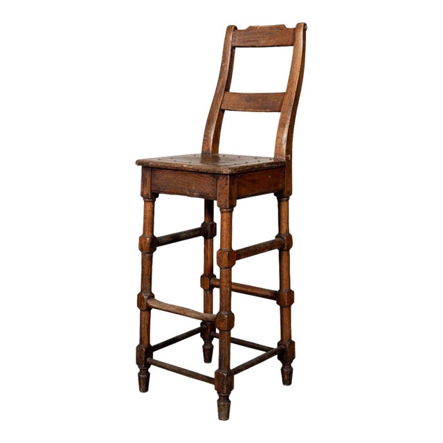 Antique Tall Wooden Chair Chairish