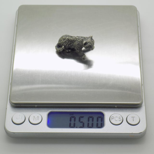 Vintage Italian Sweet Kitten Miniature Figurine in Silver 800, 1970s For Sale - Image 10 of 12