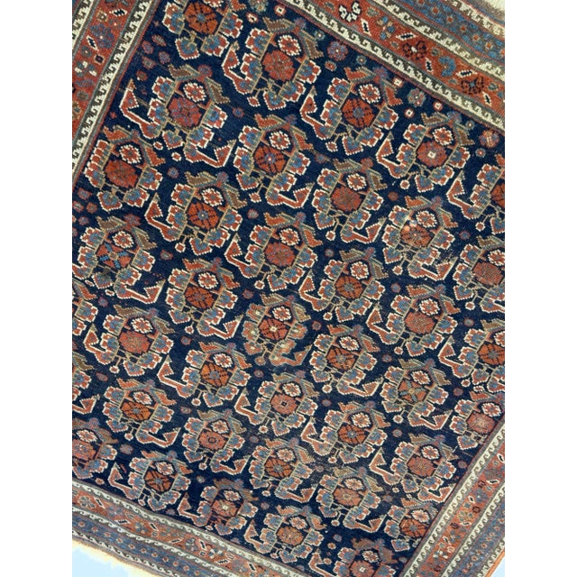Antique Persian Afshar Rug 3'8" X 3’10” For Sale In New York - Image 6 of 8