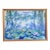 Mid 20th Century Erwin Steinhauser in style of Oscar-Claude Monet Pink Water Lilies Under the WIllow on Blue Impressionist Landscape Oil Painting For Sale