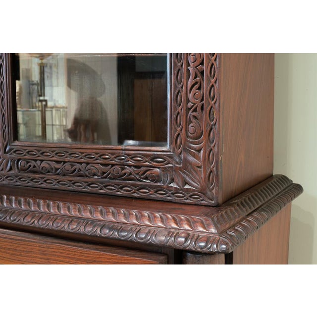 Antique Anglo-Indian Carved Desk Bookcase, India, 19th Century For Sale - Image 14 of 18