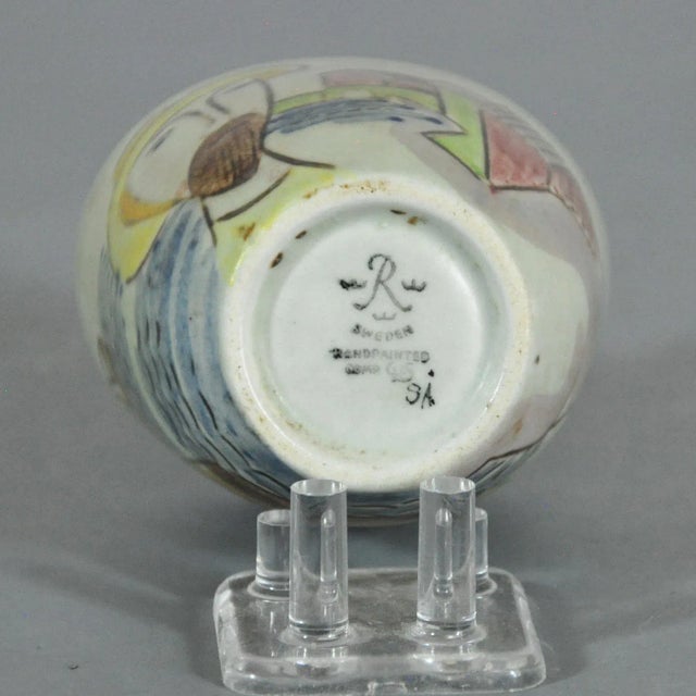 1960 Hand Painted Carl Harry Stalhane Rorstrand Pitcher Bowl Cup - 3 Piece Group For Sale - Image 11 of 12