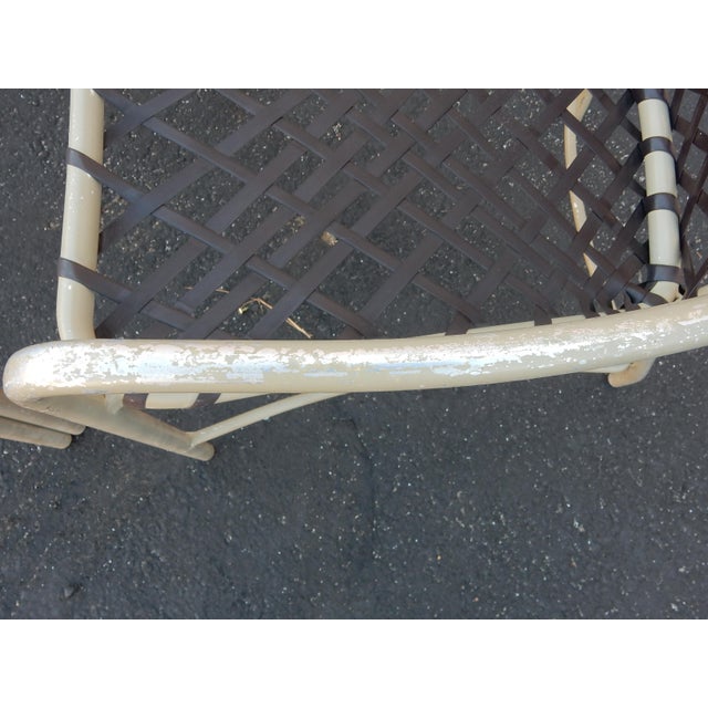 Brown Jordan Tamiami Aluminum & Vinyl Strap Patio Chairs & Ottomans For Sale In Las Vegas - Image 6 of 7