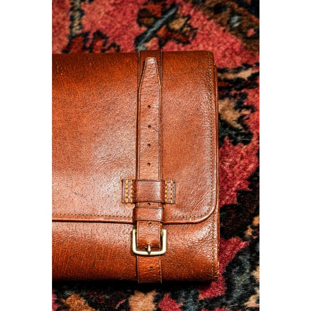 Stately English Antique Leather Suede Case With Tins Home Decor Prop For Sale In New York - Image 6 of 16