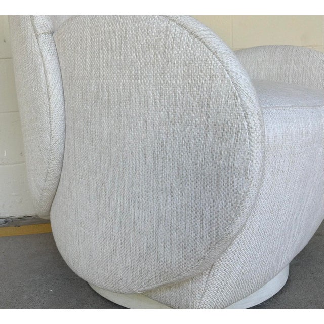 Art Company White Performance Rothko Swivel Chairs Pair For Sale - Image 4 of 8