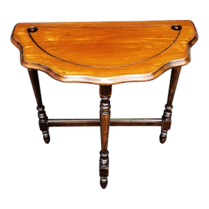 Mid 20th Century Demi-Lune Scallop Side Table Console Table