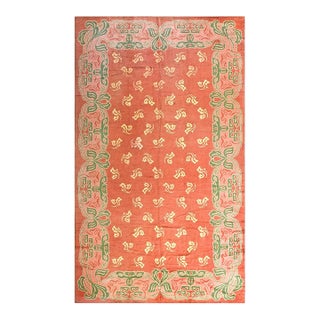 1930s Salmon Irish Donegal Arts & Crafts Rug 10' X 17' Handknotted Wool Carpet For Sale