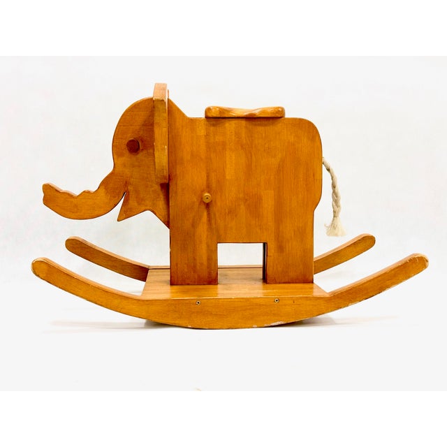 Mid-Century Wooden Rocking Elephant, 1960s For Sale - Image 10 of 10
