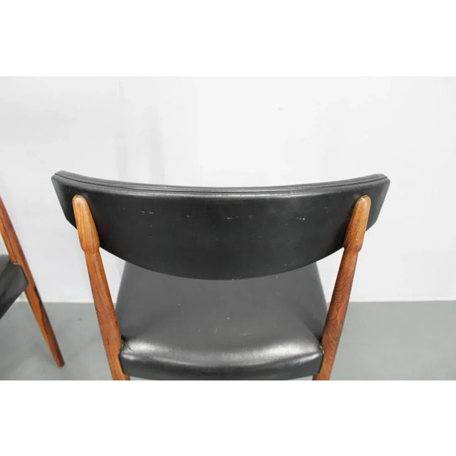 Wood and Black Leatherette Dining Chairs, Denmark, 1960s, Set of 6 For Sale - Image 17 of 18