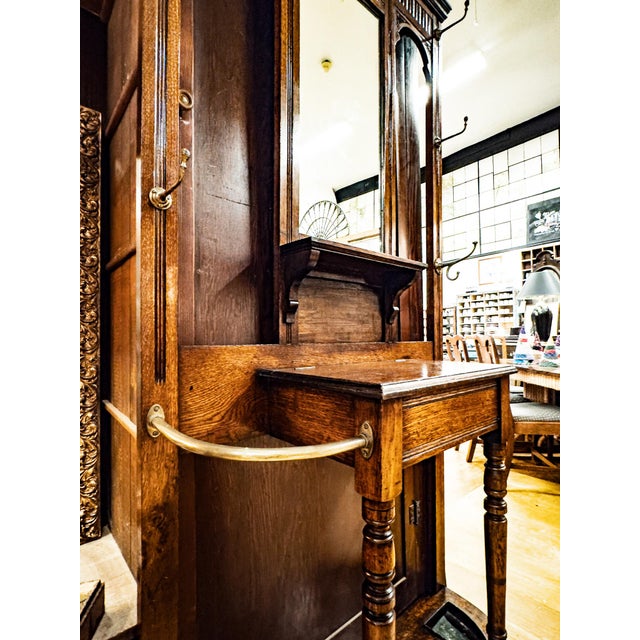 Early 20th Century Edwardian Walnut Hall Tree For Sale - Image 4 of 17