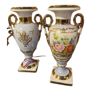 19th Century French Pair Napolean III Paris Porcelain Vases