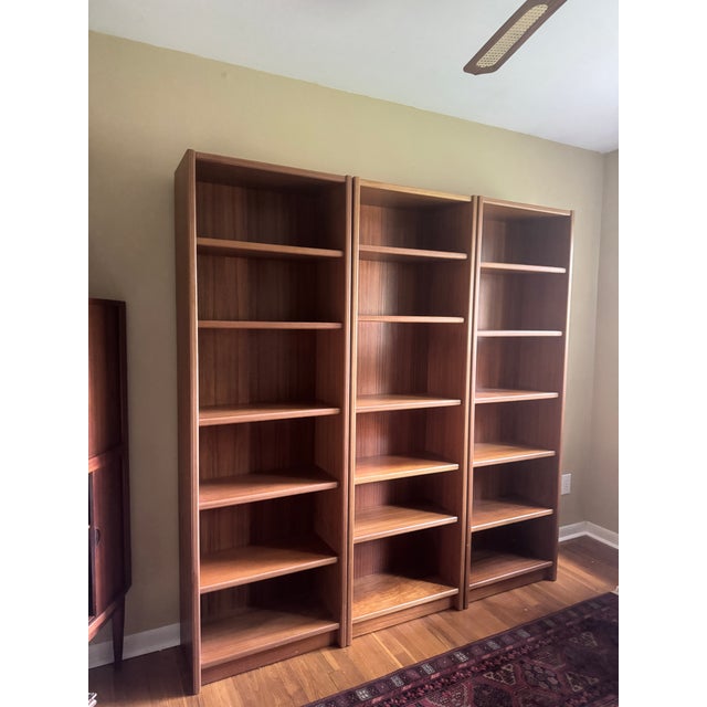 Mid-Century Modern 1970s Danish Teak Bookcases in Style of Carl Hansen - Set of 3 For Sale - Image 3 of 10