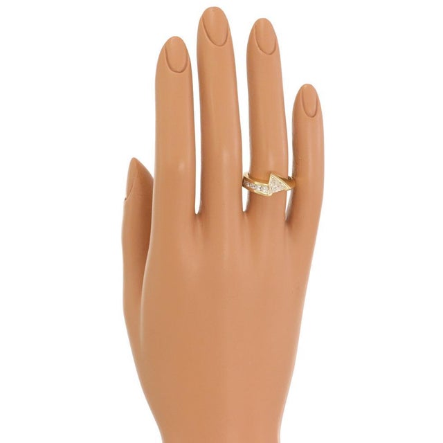 Estate 1.15ct Diamond 18k Yellow Gold Fancy Band Ring Size 6.5 For Sale - Image 4 of 4