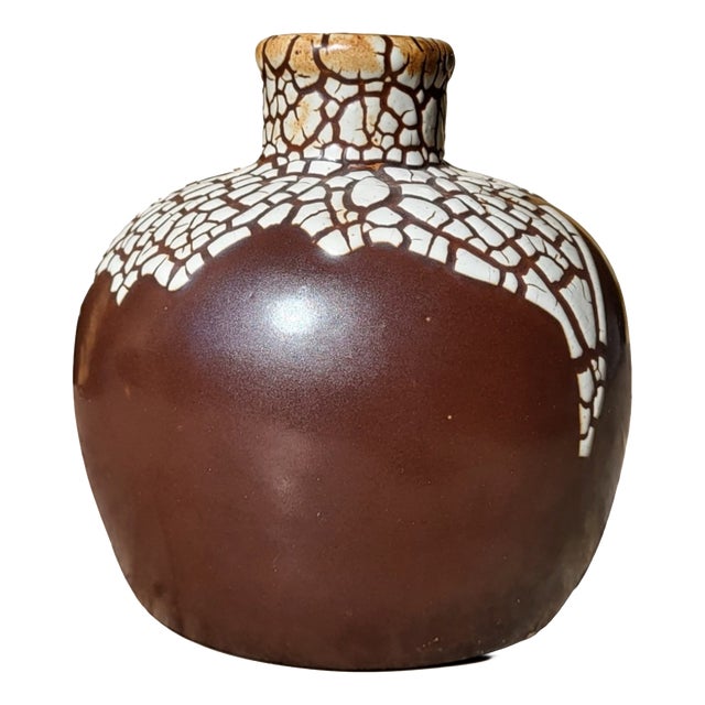 Art Deco Stoneware Vase with Snakeskin Pattern by Léon Pointu, 1930s For Sale