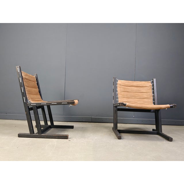 Canvas and Rope Lounge Chairs from Casala, 1970s, Set of 2, in Good conditions. Designed 1970 to 1979 This piece is...
