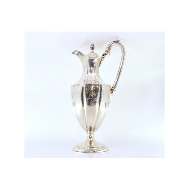 Metal Silver Wine Jug with Engraved Wine Motifs For Sale - Image 7 of 8