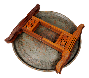 Antique Islamic Ottoman with Copper Table Tray