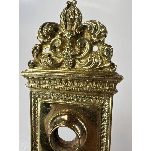 Doorknob Back Plate Entry Antique Victorian / Edwardian Cast Bronze Altena For Sale - Image 12 of 18