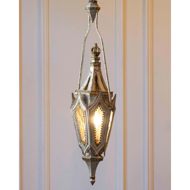 19th Century Pair of English 19th Century Painted Iron Gothic Revival Period Lanterns For Sale - Image 5 of 11