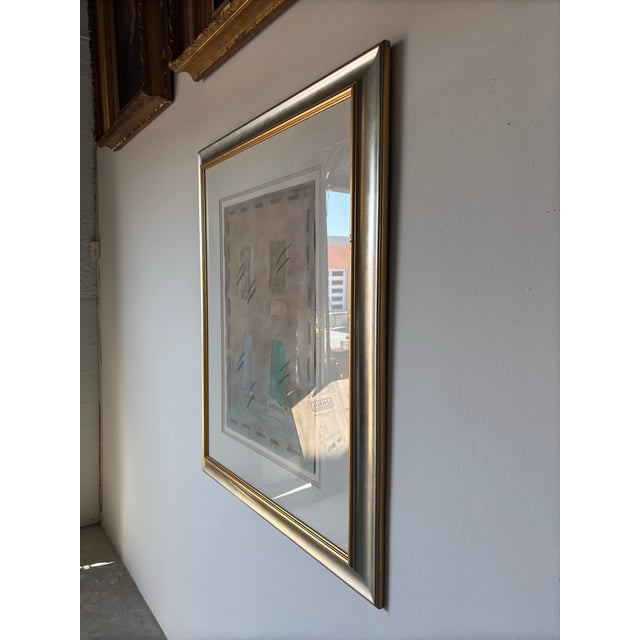 Large - Vintage "Fusian C.44" Mixed Media Expressionist Abstract Painting - Signed For Sale - Image 4 of 12