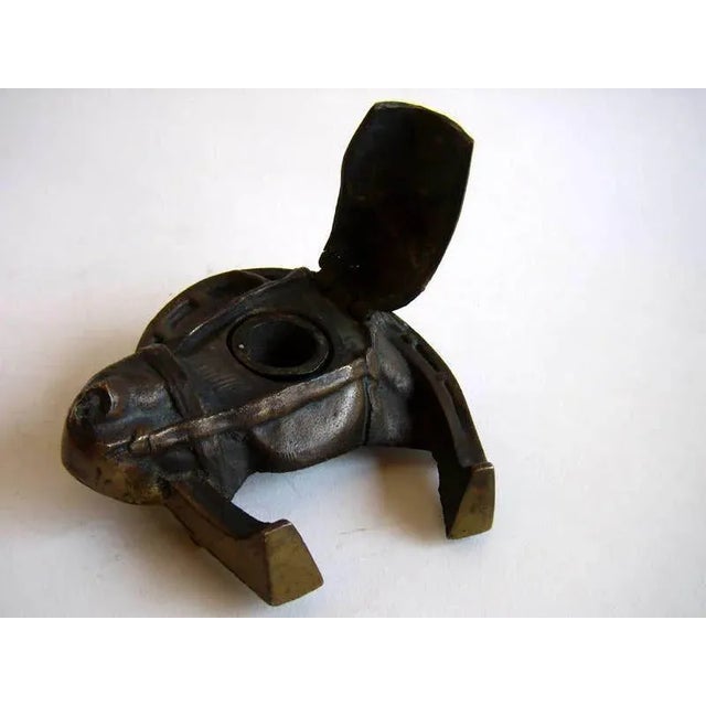 Antique Inkwell Horse Bronze Sculpture, Early 1900s For Sale - Image 3 of 6