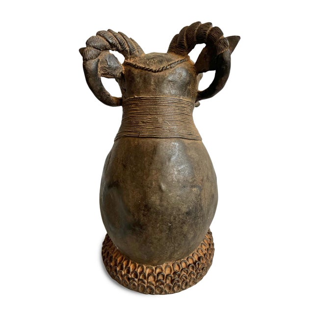 Antique Bronze Benin African Ram Head Sculpture For Sale In Los Angeles - Image 6 of 10