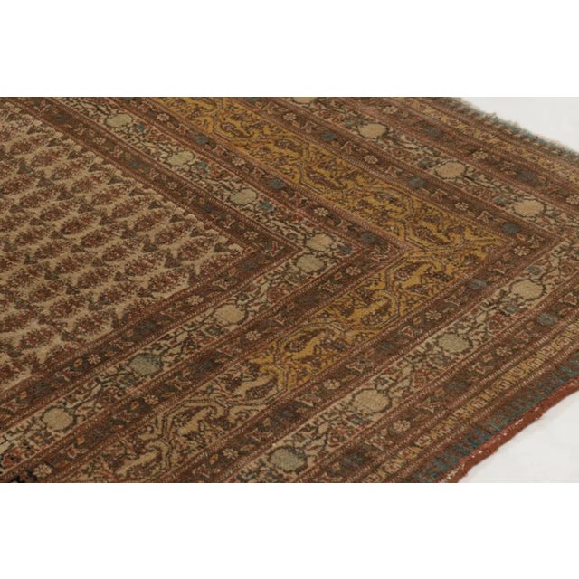 1950s Vintage Turkish Hereke Rug With Brown Classic Geometric Design - Rug & Kilim For Sale - Image 5 of 10