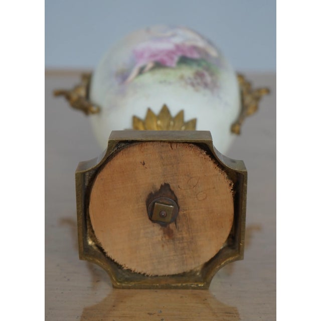 Pair Sevres Vintage Porcelain Decorated Lidded Urns For Sale - Image 12 of 12