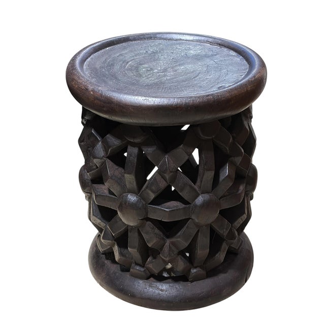 Vintage Lg Tribal Nobility Bamileke Spider Stool/Table Cameroon 19.5" H For Sale In New York - Image 6 of 10