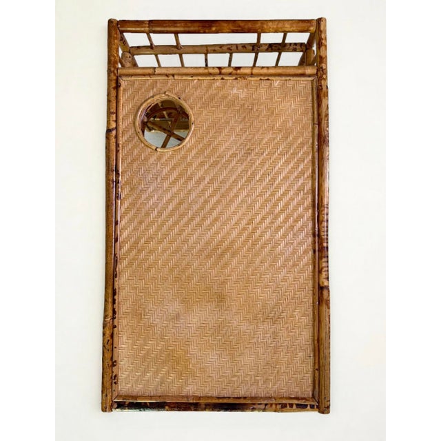 Chinoiserie Near Pair of 1960s Bamboo and Rattan Bed Trays With Drink and Magazine Holder For Sale - Image 3 of 13