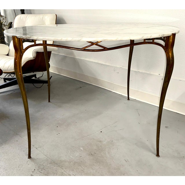 Early 20th Century Italian Gilt Aluminum and Marble Dining Table For Sale - Image 9 of 18