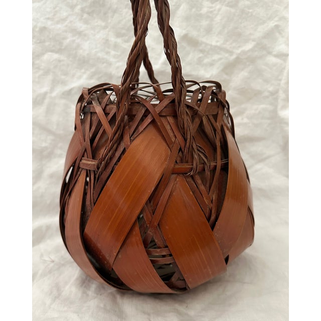 Antique Japanese Woven Bamboo Ikebana Basket For Sale In Palm Springs - Image 6 of 6