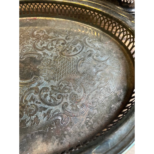 1960s 1960s Silverplate Tray & Serving Dish Set- 2 Pieces For Sale - Image 5 of 8