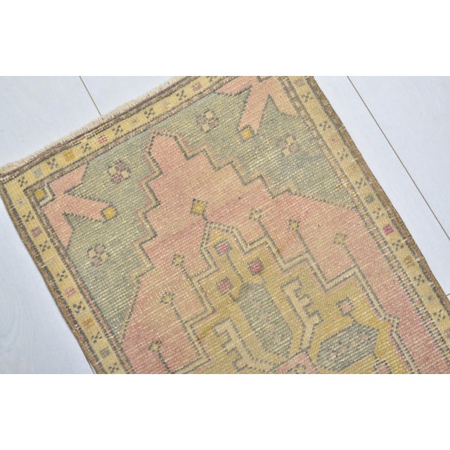 Oushak Vintage Small Rug For Sale - Image 4 of 5