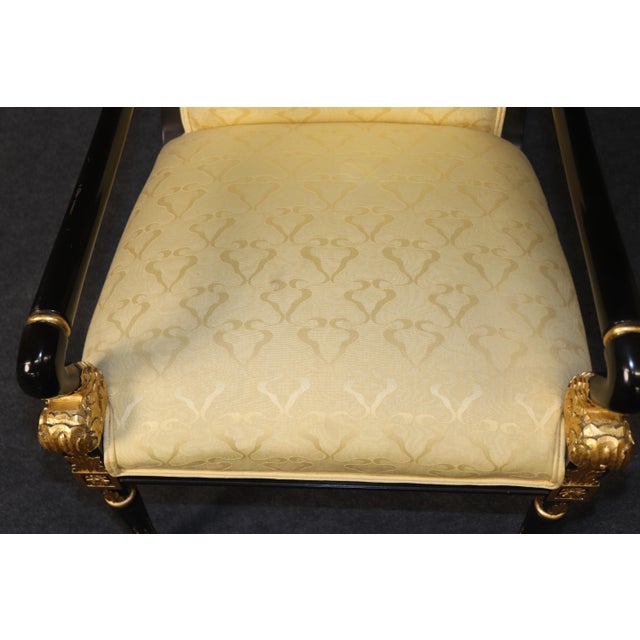 Set 12 Louis XVI Style Ebonized and Gilt Dining Chairs For Sale - Image 10 of 13