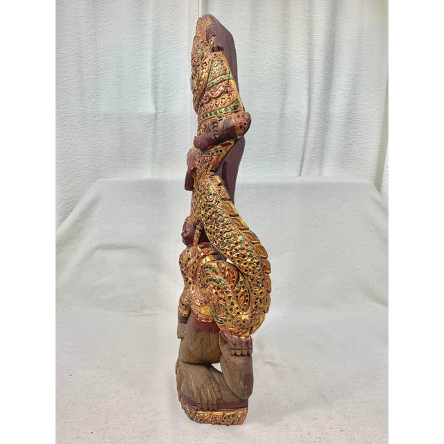 Vintage Hand Carved Wooden Tibetan Totem For Sale - Image 9 of 13