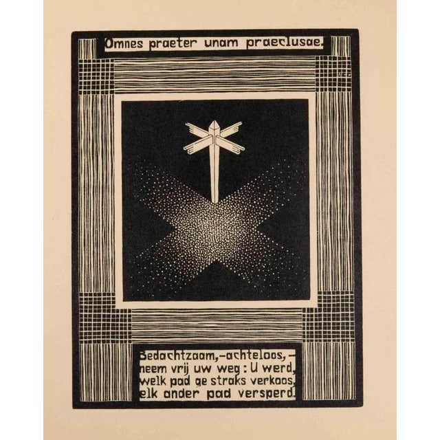 Modern Maurits Cornelis Escher, Signpost, Woodcut, 1931 For Sale - Image 3 of 3