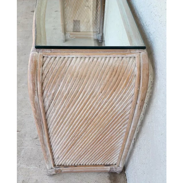 Bamboo Waterfall Console Sofa Table Low Profile For Sale - Image 9 of 11